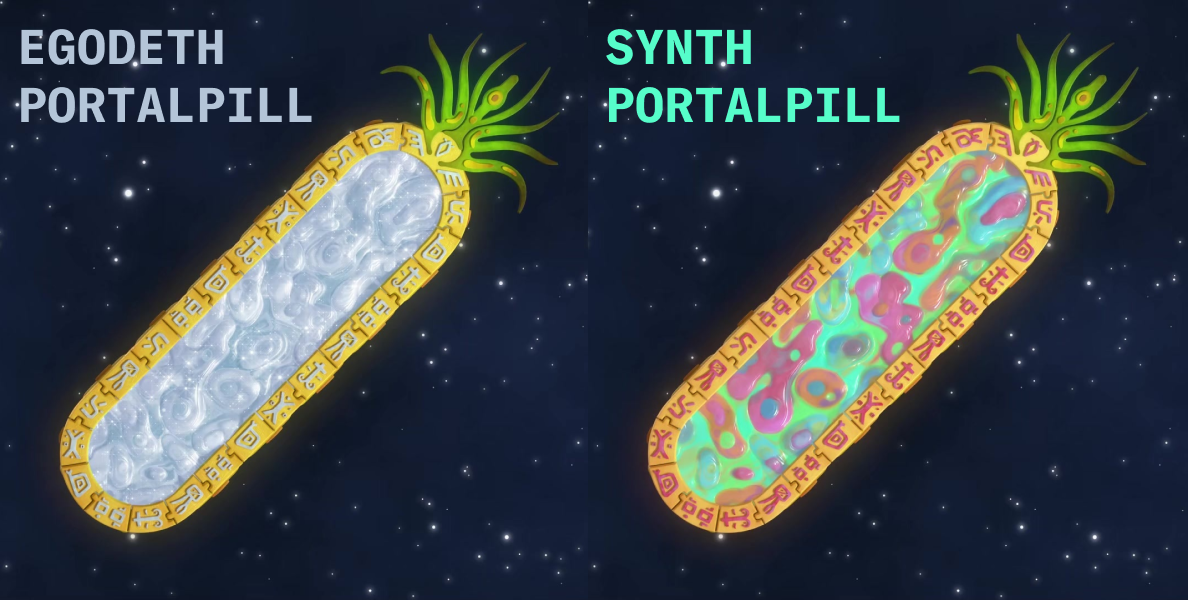 Screenshots of the two types of portalpills available.